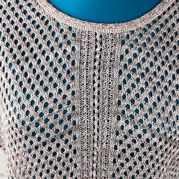 Dressbarn batwing open knit shortsleeve size large pink - Picture 4 of 7